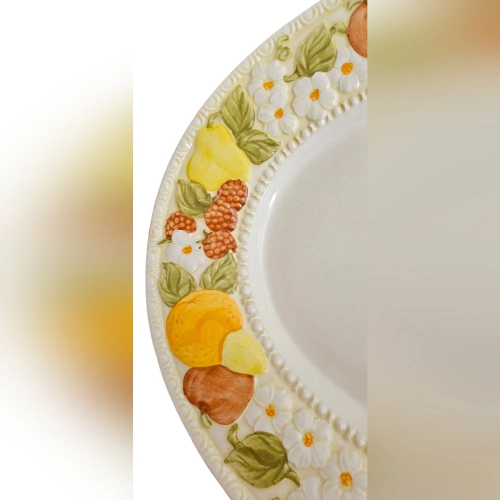 Vintage Metlox 14.5" Serving Platter Della Robbia Fruit Vernon Ware USA 1970's​ - Picture 3 of 6